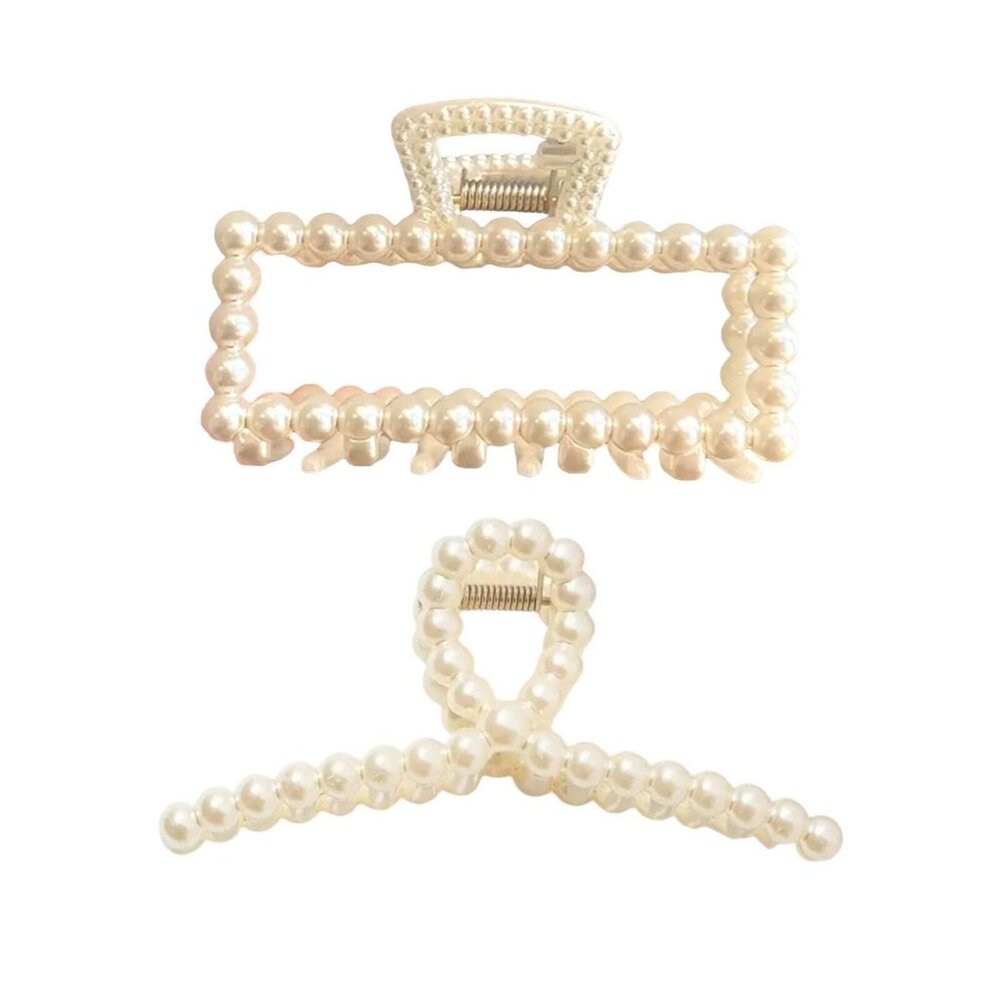 FAUX PEARL CLAW CLIP DUOS